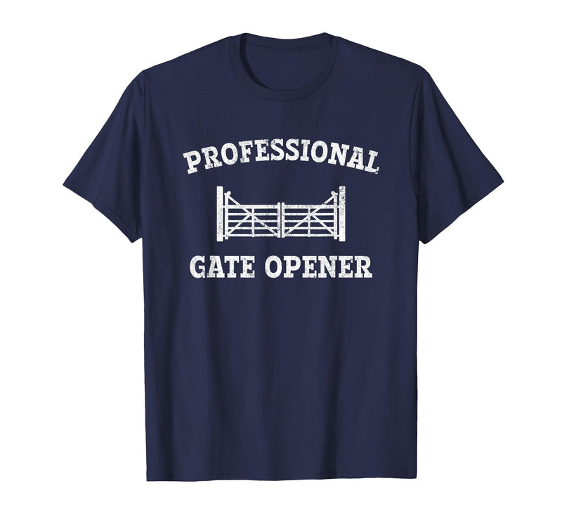 cow apparel Professional gate Opener, Cow Gate Opener T-Shirt - Navy Blue