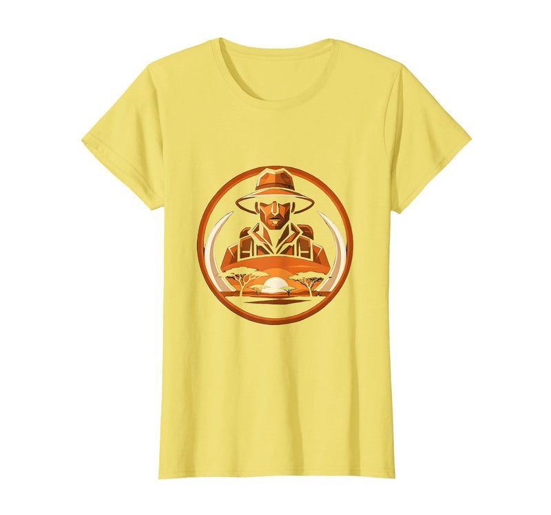 Mademark Safari Explorer Elephant Tusk Graphic Tee T-Shirt - Women - Lemon Yellow