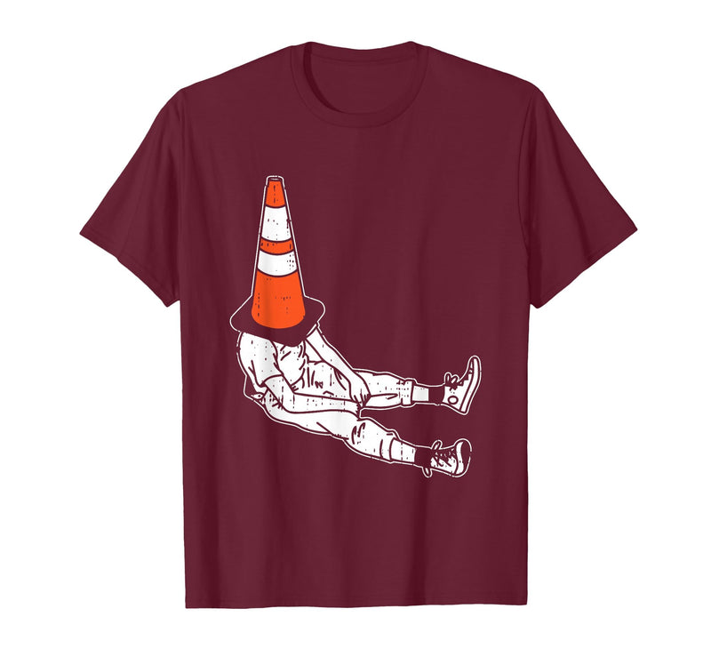 Halloween Shirts Traffic Cone Men Women Kids Traffic Cone Halloween Costume Funny Lazy Men Women Kids T-Shirt - Burgundy