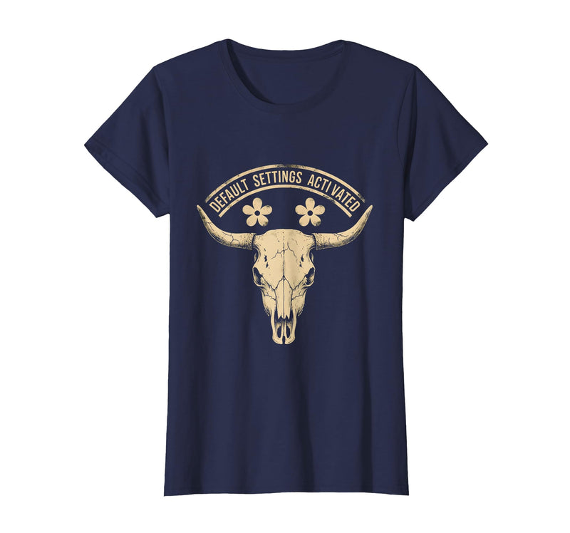Mademark White Boy of the Year Default Settings Activated T-Shirt - Women - Navy Blue
