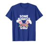 Some Bunny's Dad, Funny Cute Rabbit Family Birthday T-Shirt in Royal Blue
