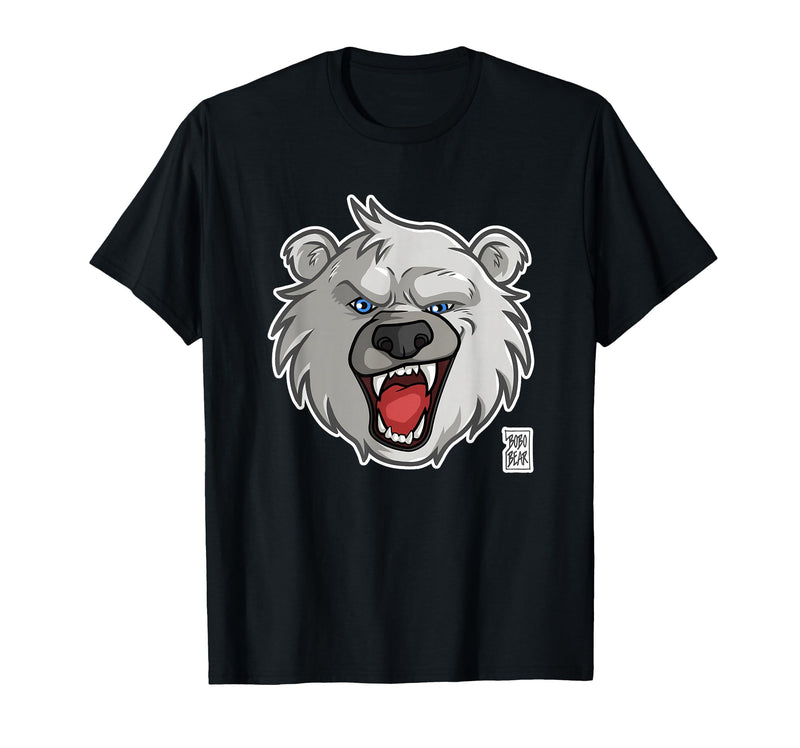Bobo Bear Bobo Likes to Growl - Polar Bear T-Shirt - Black
