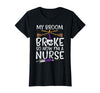 Halloween Nurse Shirts For Women Scrub Costumes My Broom Broke Now Im Nurse Funny Halloween Scrub Top Women T-Shirt - Black