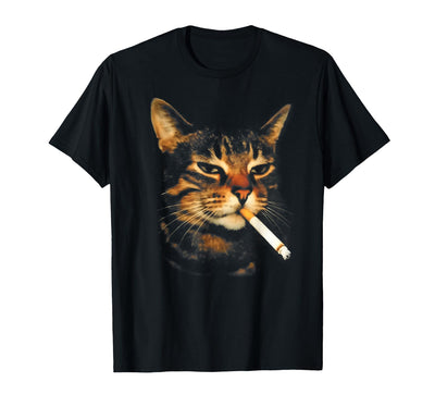 Cat Gang Smoking Cat Cigarette Cat Funny Smoking Cat Cigarette Kitten Meme Stupid Brainrot T-Shirt