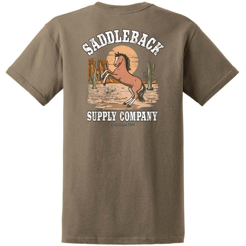 Saddleback Supply Men's Horse with No Name Heavy Tees - Dusty Brown / Horse With No Name