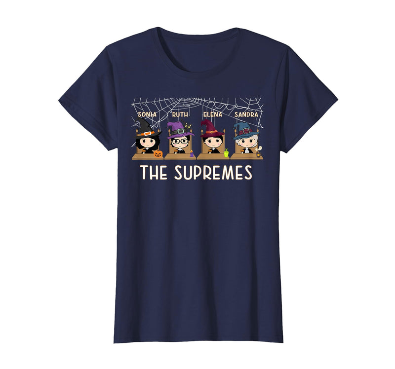 RBG Supremes Court cute gift THE SUPREMES Halloween Cute Woman Supreme Court Justices RBG T-Shirt - Navy Blue