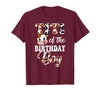 Titi of The Birthday Boy Cow Farm 1St Birthday Boy T-Shirt - Burgundy