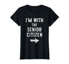 Im With The Senior Citizen Halloween Costume I’m with The Senior Citizen Funny Halloween Couple Costume T-Shirt - As Pictured