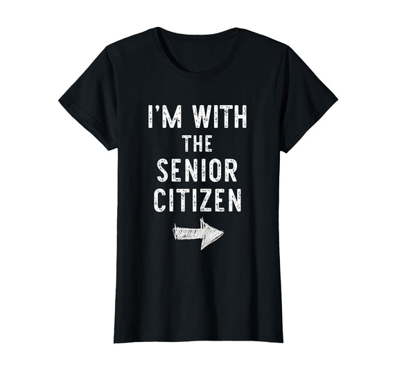 Im With The Senior Citizen Halloween Costume I’m with The Senior Citizen Funny Halloween Couple Costume T-Shirt - As Pictured