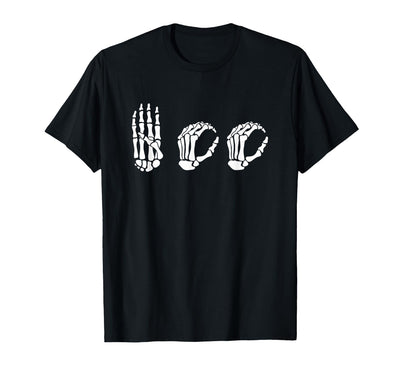 Deaf Halloween ASL Costume Boo Hands ASL Halloween Skeleton Hand American Sign Language Boo T-Shirt