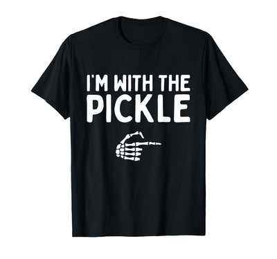 Funny Halloween Costume Holiday Party Gift I'm with The Pickle Funny Halloween Costume Matching Couples T-Shirt