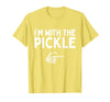 Funny Halloween Costume Holiday Party Gift I'm with The Pickle Funny Halloween Costume Matching Couples T-Shirt - Lemon