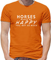 Dressdown Horses Makes Me Happy - Mens Premium Cotton T-Shirt - Orange