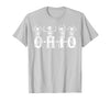 Funny O-H-I-O State Skeleton Halloween Funny O-H-I-O State Skeleton Ohio Halloween Vintage Vibe Fun T-Shirt - Silver Grey