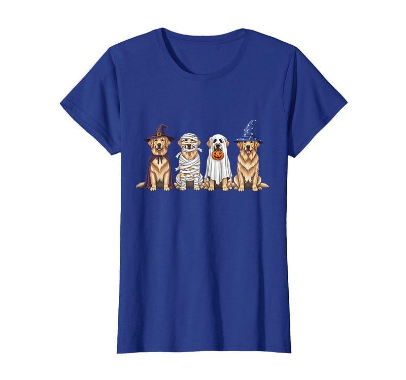 Spooky Golden Retriever Dogs Mummy Halloween Tee Golden Retriever Dog Witch Mummy Ghost Boo Costume Halloween T-Shirt -
