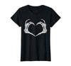 Halloween Tees for Women Men Kids Skeleton Hands Heart Halloween Rock Costume Men Women Kids T-Shirt - Black