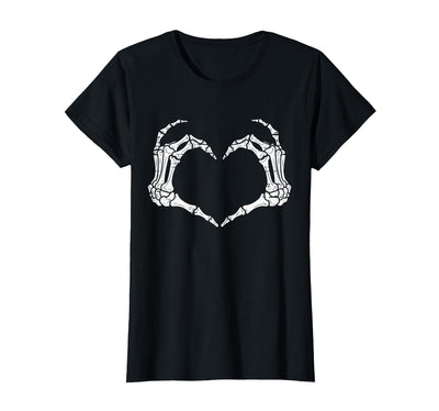 Halloween Tees for Women Men Kids Skeleton Hands Heart Halloween Rock Costume Men Women Kids T-Shirt