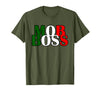 Italian Yeah B Mob Boss Italian Flag 1920s Costume Mafia Party T-Shirt - Olive Green