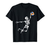 Halloween Shirts Women Men Kids Volleyball Skeleton Halloween Player Catcher Mens Boys Kids T-Shirt - Black