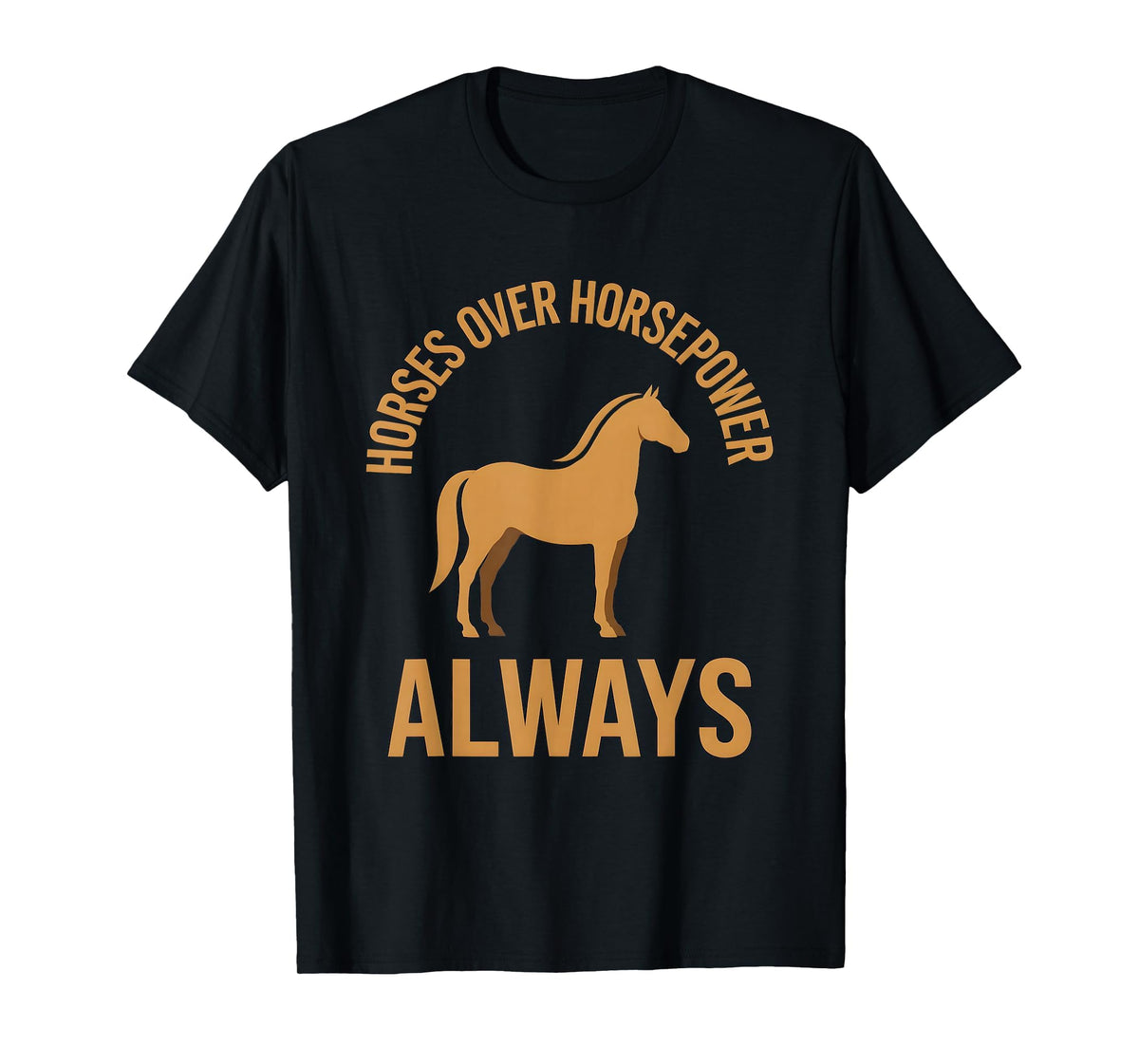Mademark Horses Over Horsepower Always Equestrian Design T-Shirt - Men - Black