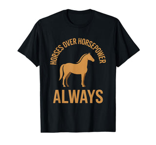 Mademark Horses Over Horsepower Always Equestrian Design T-Shirt - Men - Black