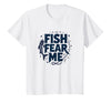 Mademark Fish Fear Me Funny Fishing for Men Angler Humor Quote T-Shirt - White