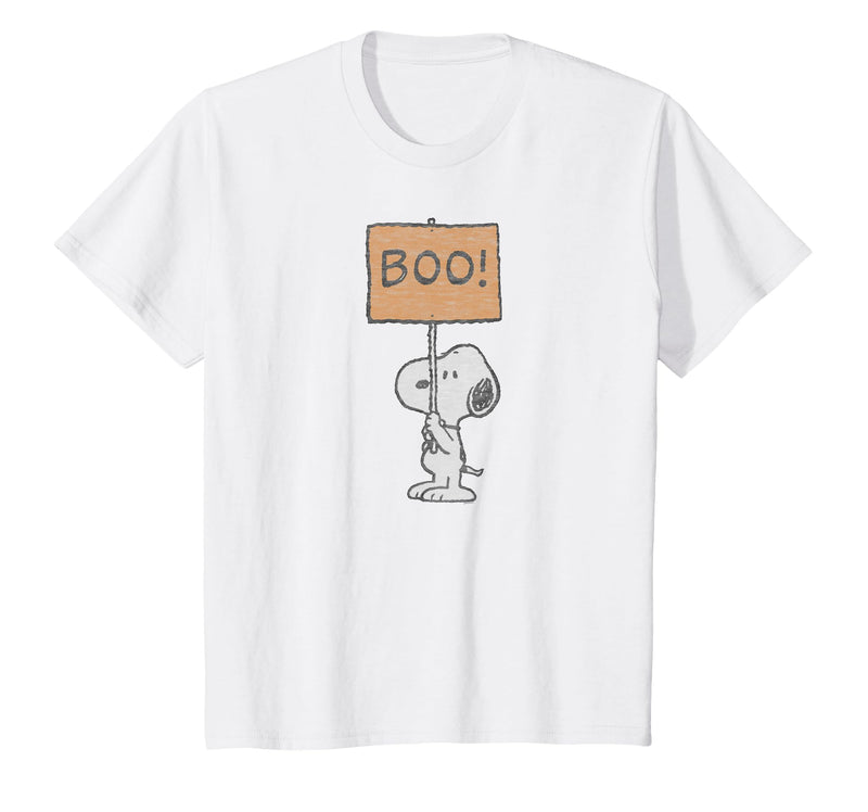 Peanuts Halloween Snoopy Boo Sign T-Shirt - White