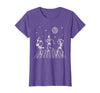 Sollomio Skeletons Dancing at The Club with a Disco Ball Halloween T-Shirt - Purple Heather