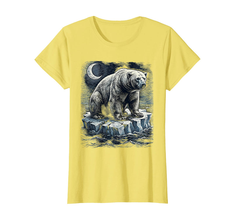 Mademark Polar Bear Lone Ice Floe Drifting Arctic Design T-Shirt - Lemon Yellow