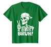 Skeleton Peace Sign Shirts For Men Women & Kids Bruh Skeleton Hand Peace Sign Halloween Skeleton Hand Sign T-Shirt - Kelly