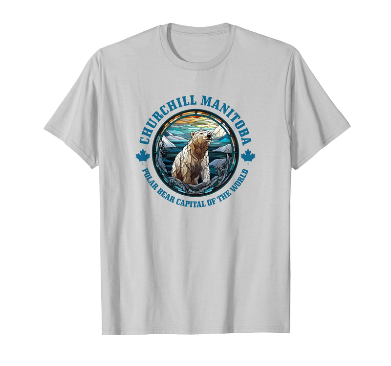 Churchill Polar Bear Shirts & Gifts Churchill Manitoba Canada Polar Bear Capital of The World T-Shirt - Silver Grey