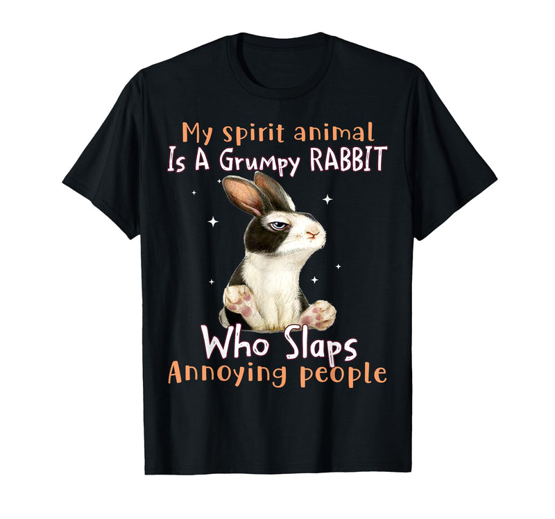 Cute Rabbit Lover Bunny Graphic T-Shirt (Dark Heather Grey) in Black