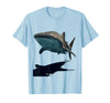 Mademark Big Slow and Unbothered Whale Shark Design T-Shirt - Baby Blue