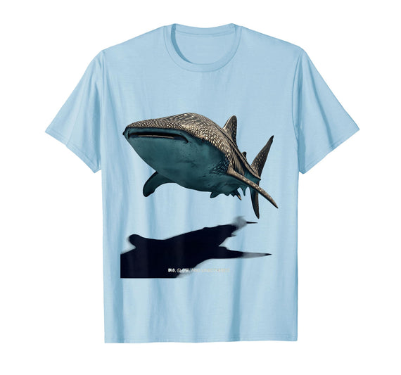 Mademark Big Slow and Unbothered Whale Shark Design T-Shirt - Baby Blue