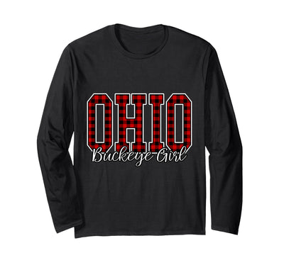 Cow Buffalo Plaid Buckeye Girl Ohio Home Buckeye State T-Shirt