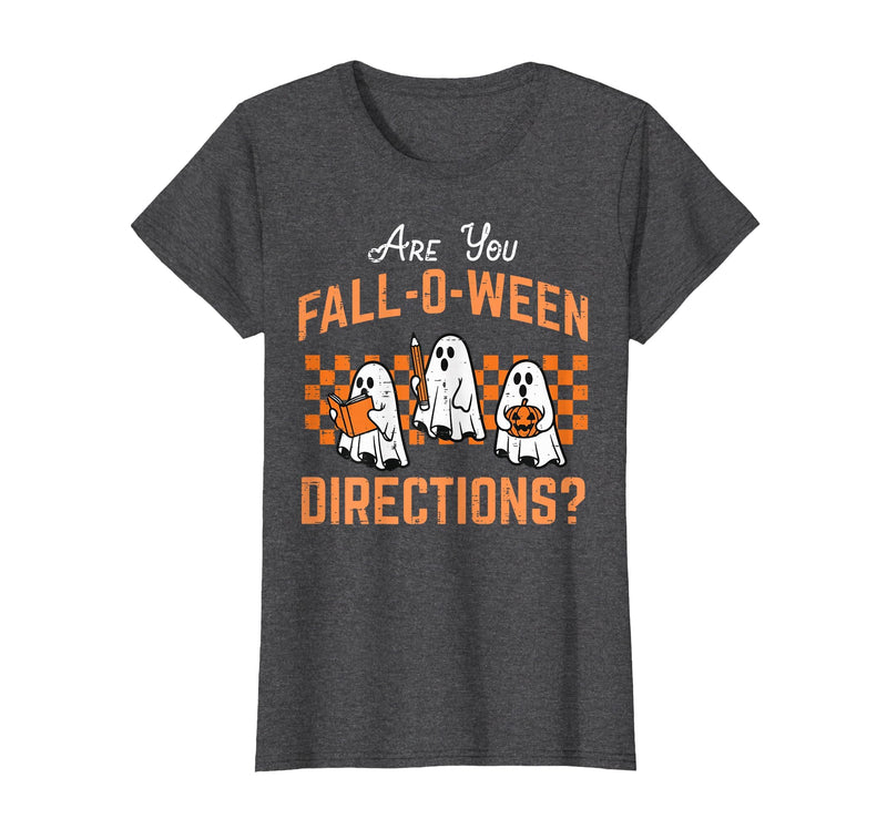 Halloween Shirts For Women Men Kids Boys Girls are You Falloween Directions Funny Halloween Teacher Teach T-Shirt - Dark