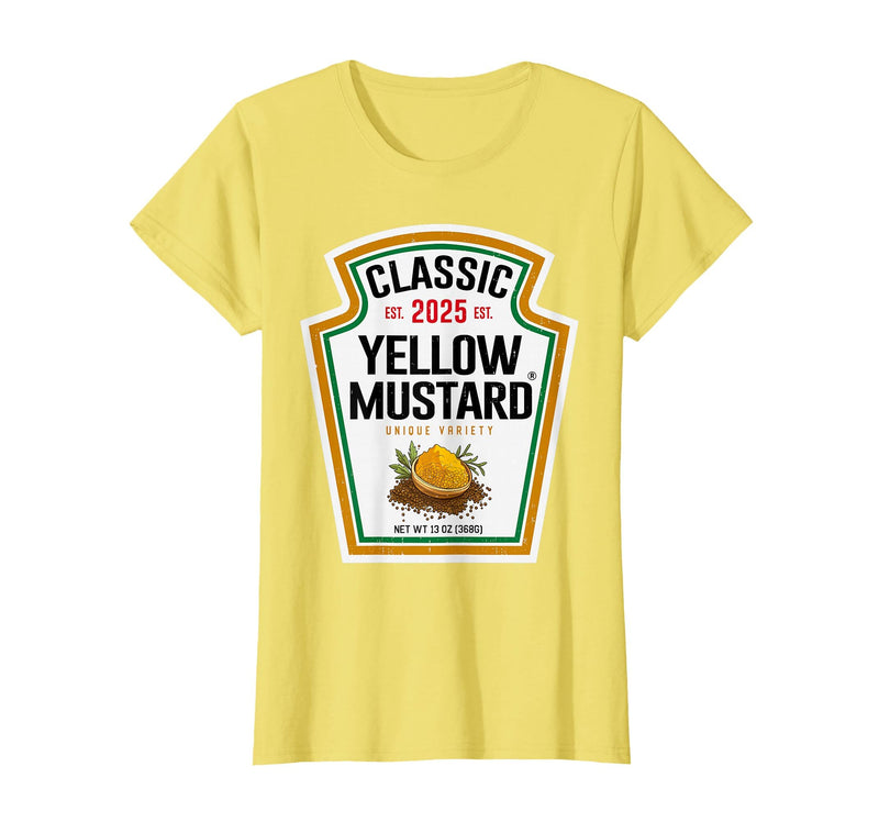 Funny DIY Halloween Costume Matching Tees Yellow Mustard Condiment DIY Halloween Costume Matching T-Shirt - Lemon Yellow