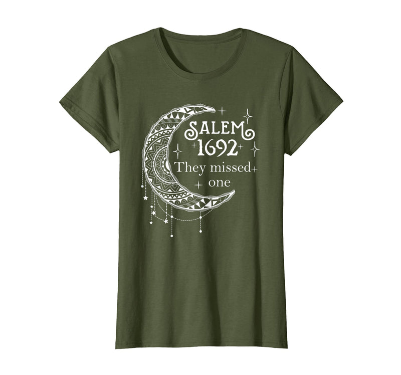 Salem 1692 They Missed One - Salem Witch 1692 Halloween T-Shirt - Olive Green