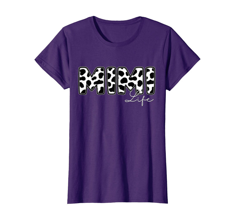Cow Print Matching Family Apparel Mimi Life Cow Print Family Matching T-Shirt - Purple