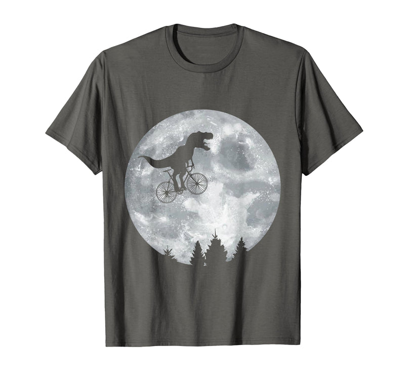 Check out my other Dinosaur T-shirts Dino Trex Riding Moon Bike Halloween Lunar Cycling T-Shirt - Asphalt Grey