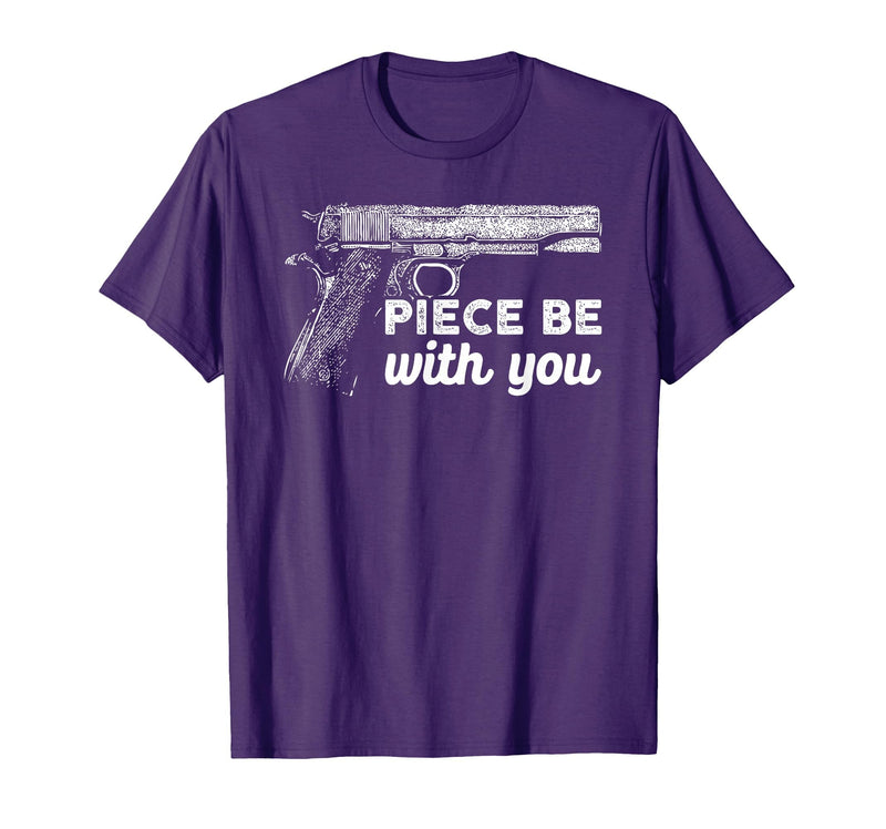 Gun Lover Cool Man Tee Piece Be with You 2nd Amendment Gun Lover Cool Man T-Shirt - Purple