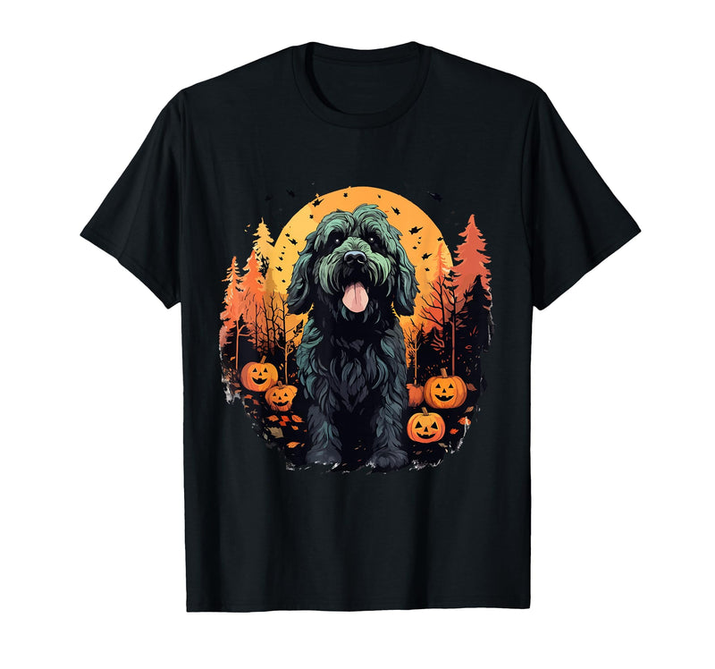 Doodledogco. Halloween Goldendoodle Halloween Cute and Spooky Doodle Dog T-Shirt - Black