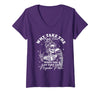 Funny Skeleton Meme Quote Sarcastic Humor Adult Women's Why Take The High Road When You Can Take The Psycho Path V-Neck
