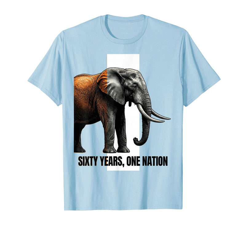 Mademark Sixty Years, One Nation Majestic Elephant Design T-Shirt - Men - Baby Blue