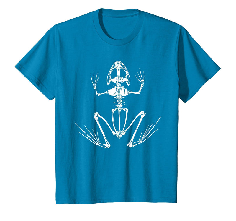 Halloween Shirts Skeleton Frog Women Men Kids Skeleton Frog Lazy Halloween Costume Goth Amphibian Animal T-Shirt - Sapphire