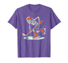 Halloween Costume For Hockey Lovers Funny Skeleton Hockey Halloween for Ice Hockey Lovers T-Shirt - Purple Heather
