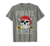 Pirate Family Apparel Pirate Uncle Jolly Roger Flag Skull Family Pirates T-Shirt - Olive Heather