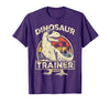 Dinosaur Trainer Halloween Vintage Dinosaur Trainer Halloween Costume Retro Dino Outline T-Shirt - Purple