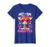 Funny Giraffe Lover Giraffe Just A Girl Who Loves Giraffes T-Shirt - Royal Blue