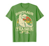 Dinosaur Trainer Halloween Vintage Dinosaur Trainer Halloween Costume Retro Dino Outline T-Shirt - Grass Green